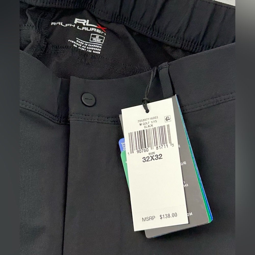 RLX Ralph Lauren Men's Golf Black Pants Size 32x32 - Picture 6 of 7